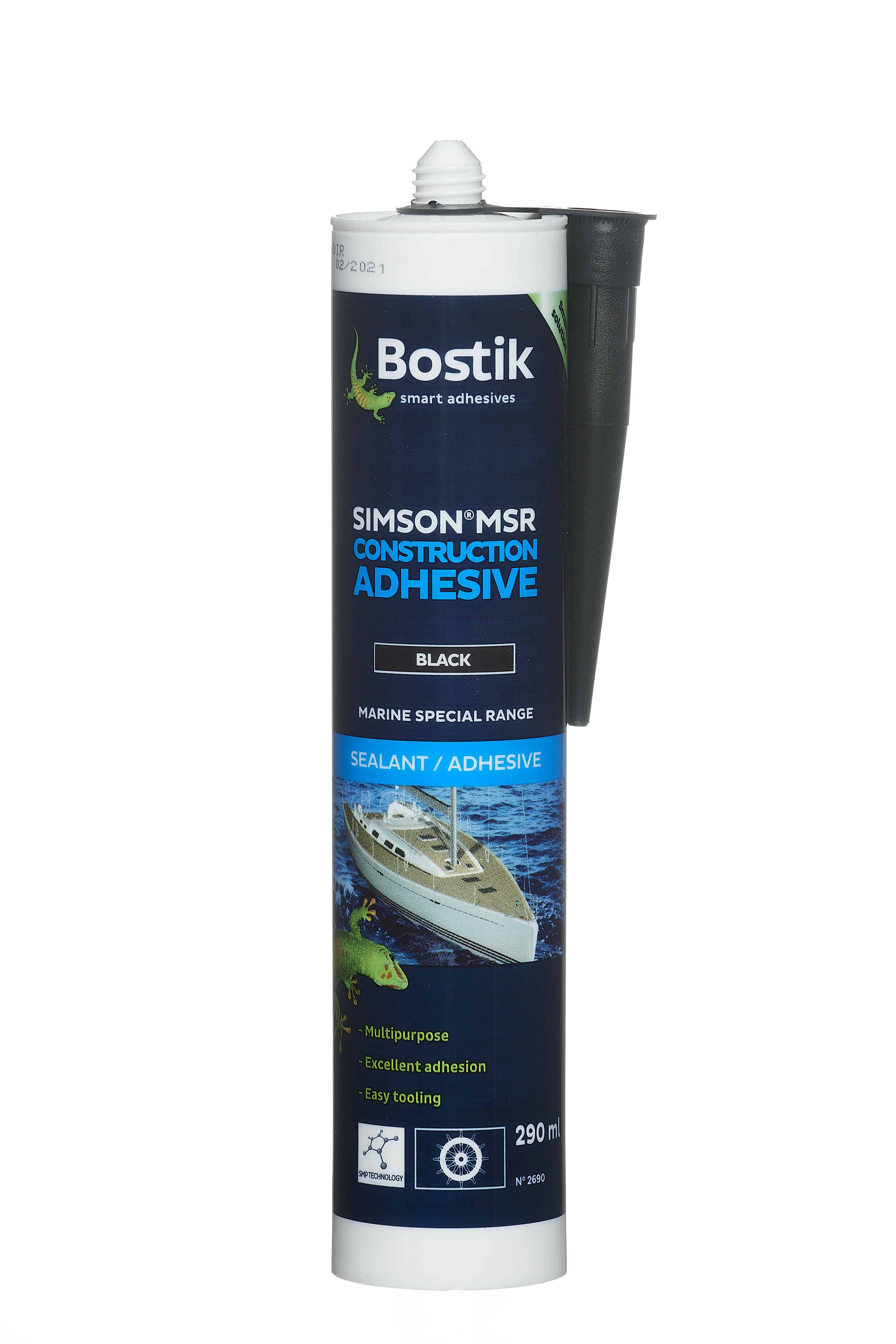 BOSTIK SIMSON MSR "CA SSKF" Construction Adhesive (lang), Kartusche 290ml, schwarz
