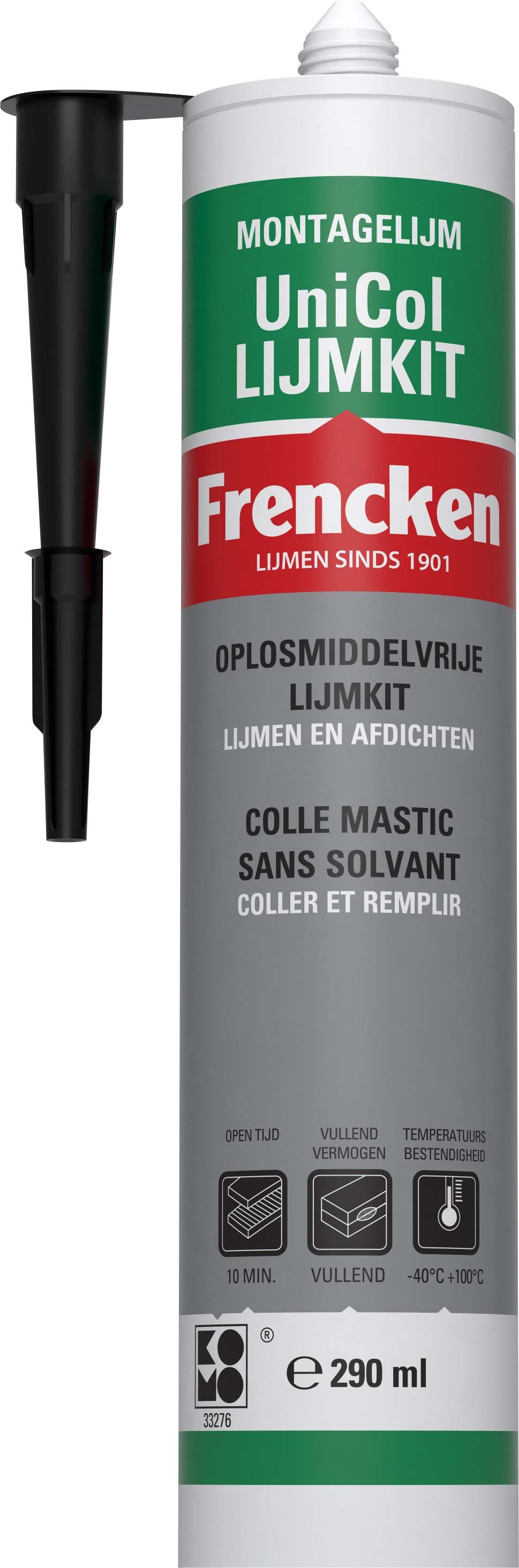 FRENCKEN FS125 Fast Tack,MS Polymer,290ml Kartusche,schwarz