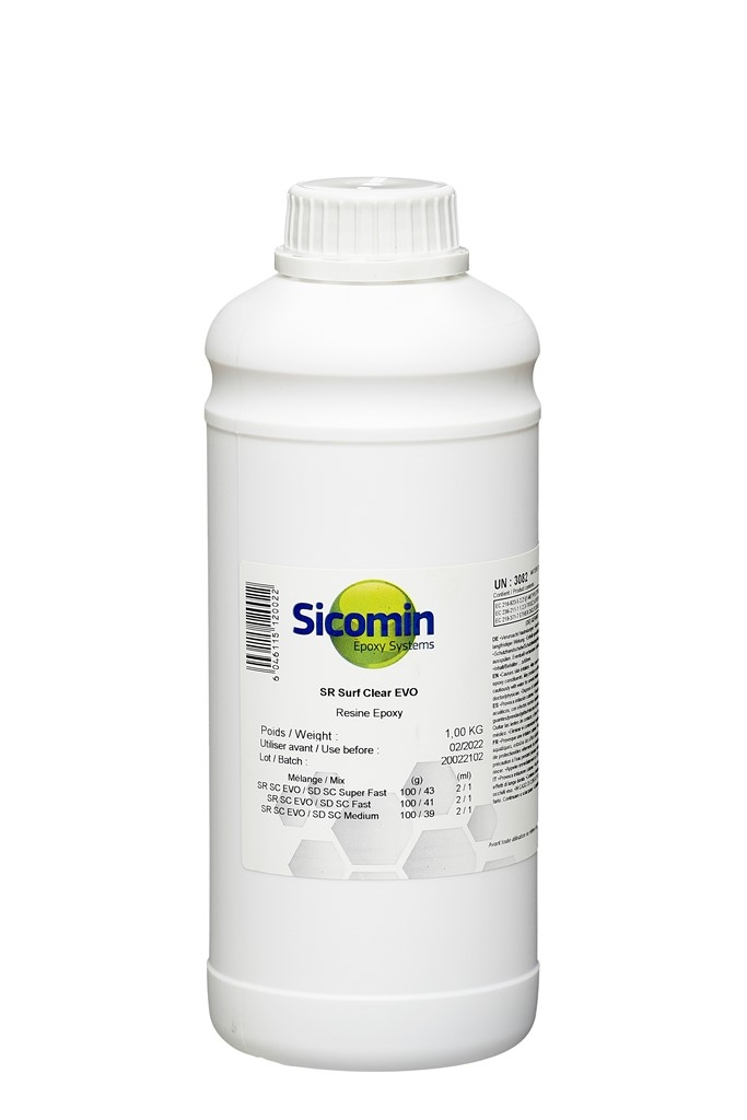 Surf Clear EVO Epoxidharz, 1,00 kg, klares und UV-stabiles Harzsystem
