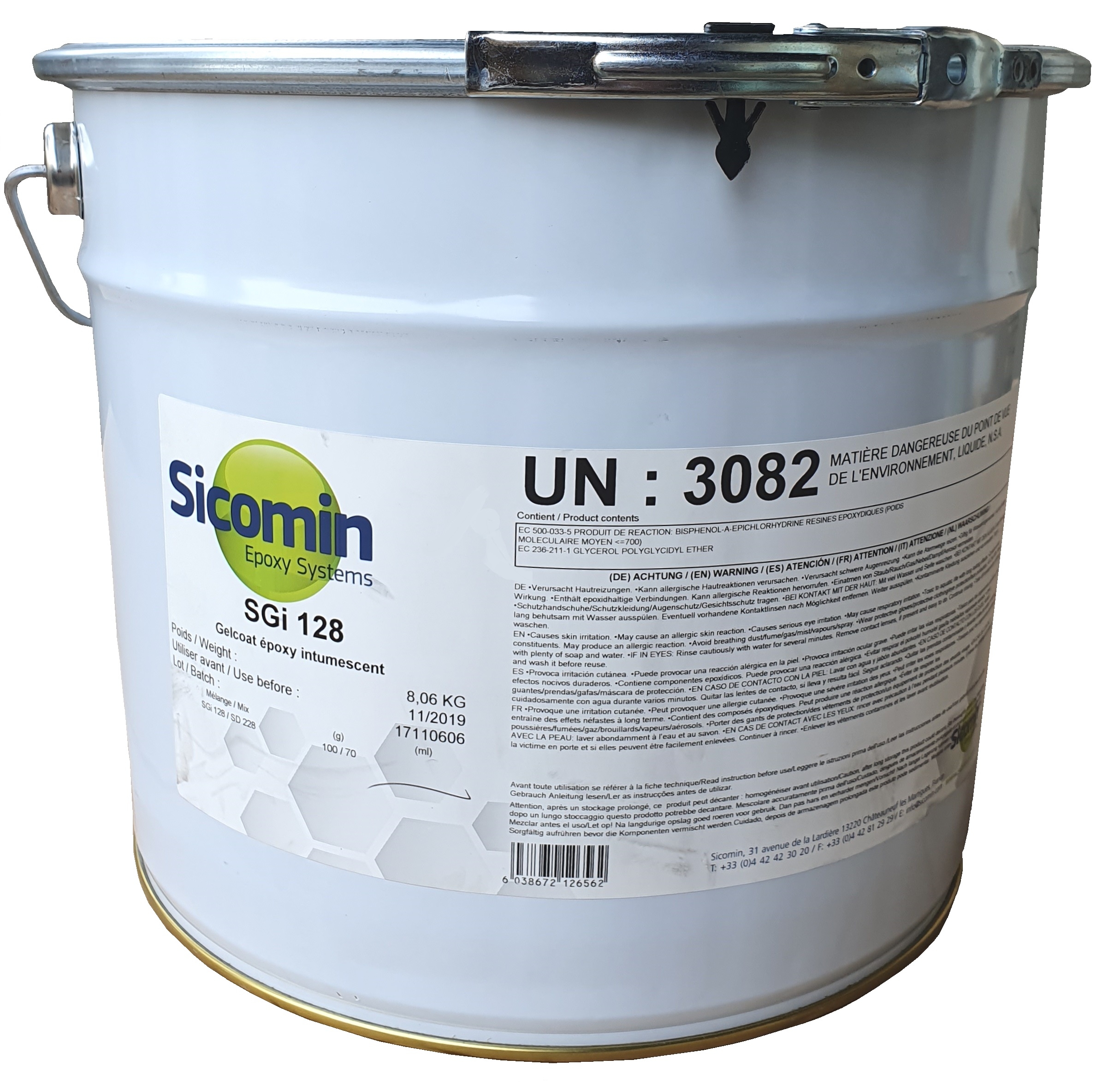 SICOMIN SGi 128, Epoxy Gelcoat, 8,06 kg, flammhemmend, weiß