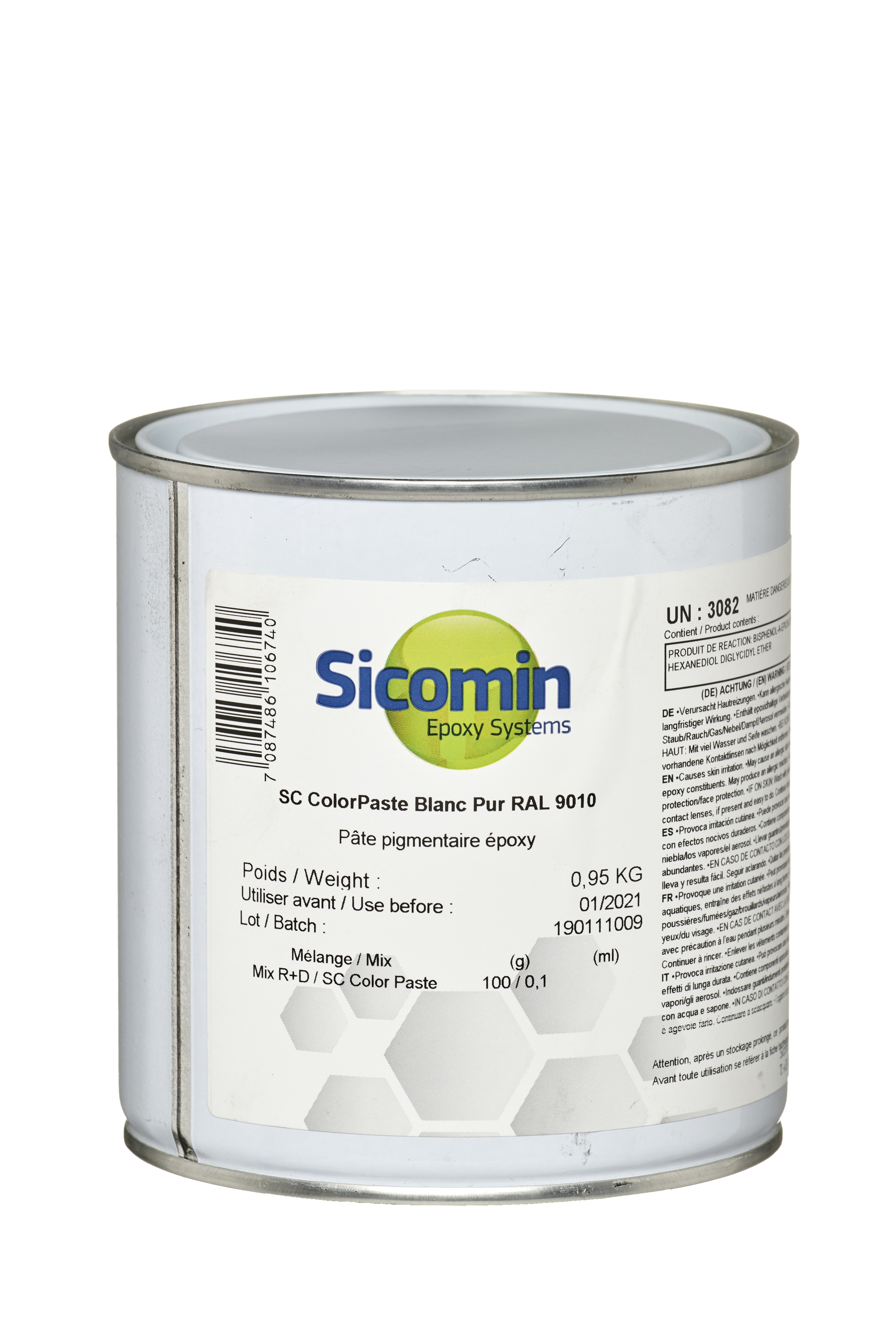 SICOMIN Farbpaste, 0,95kg, RAL9010 reinweiß