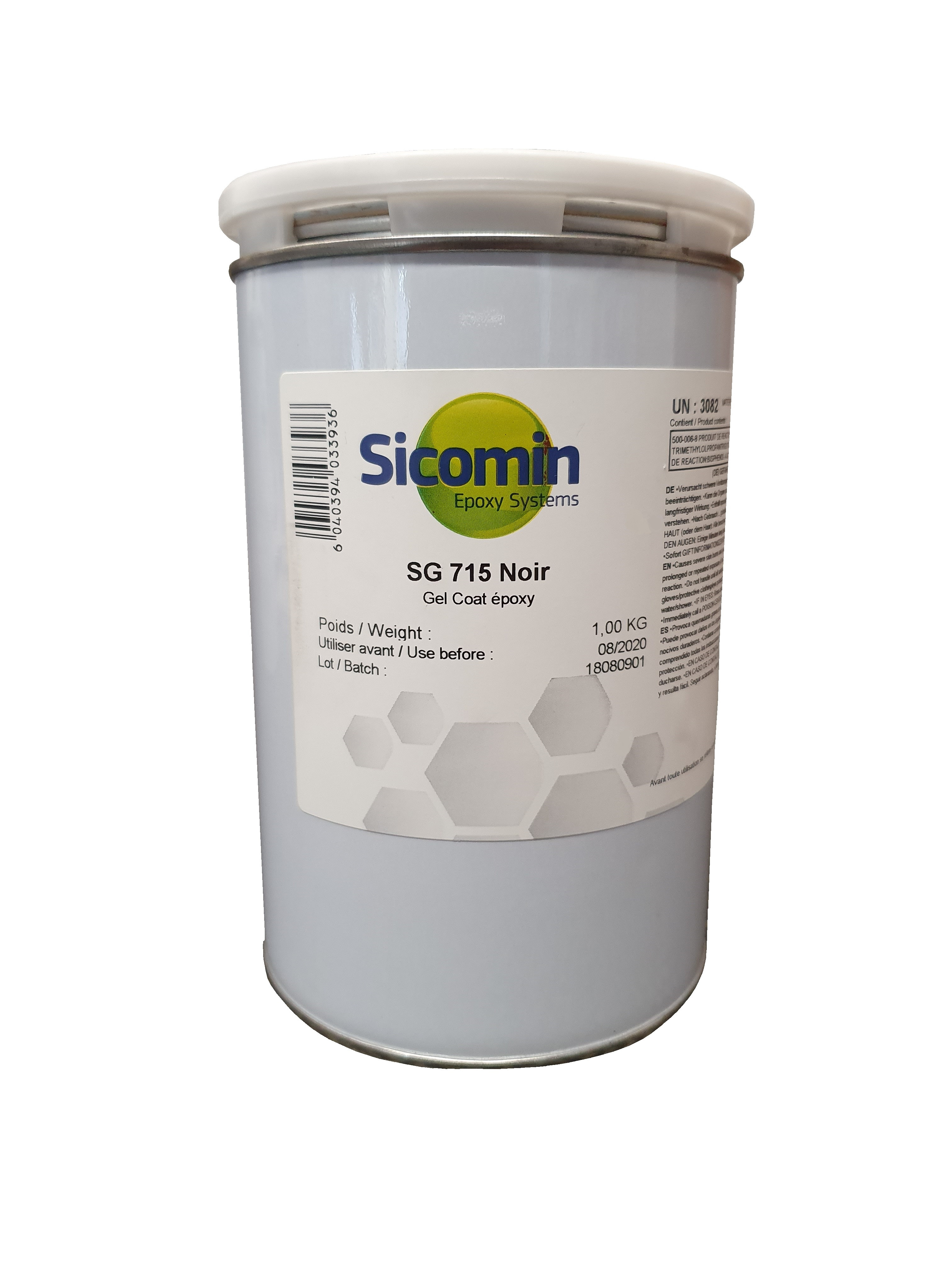 SICOMIN SG 715, Epoxy Gelcoat, 1,00 kg, gute UV Stabilität, spritzbar Schwarz