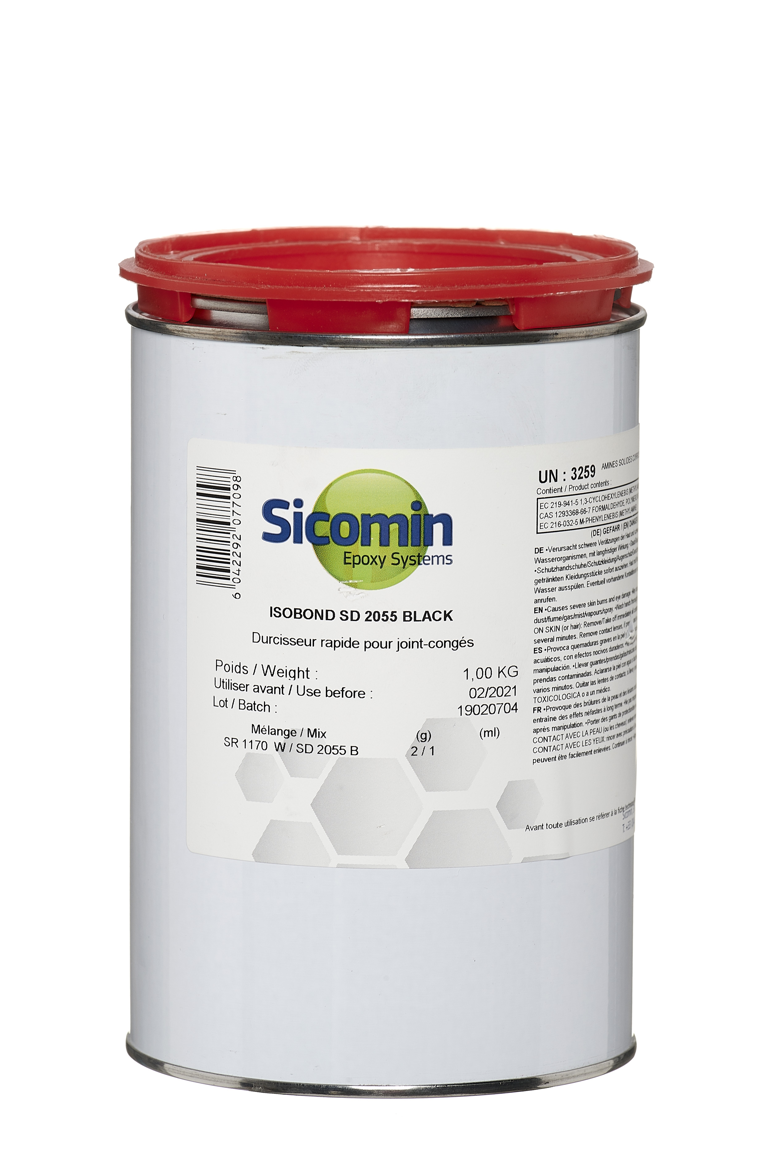 SICOMIN Isobond Härter SD2055, 1 kg, schneller Härter für SR1170, schwarz