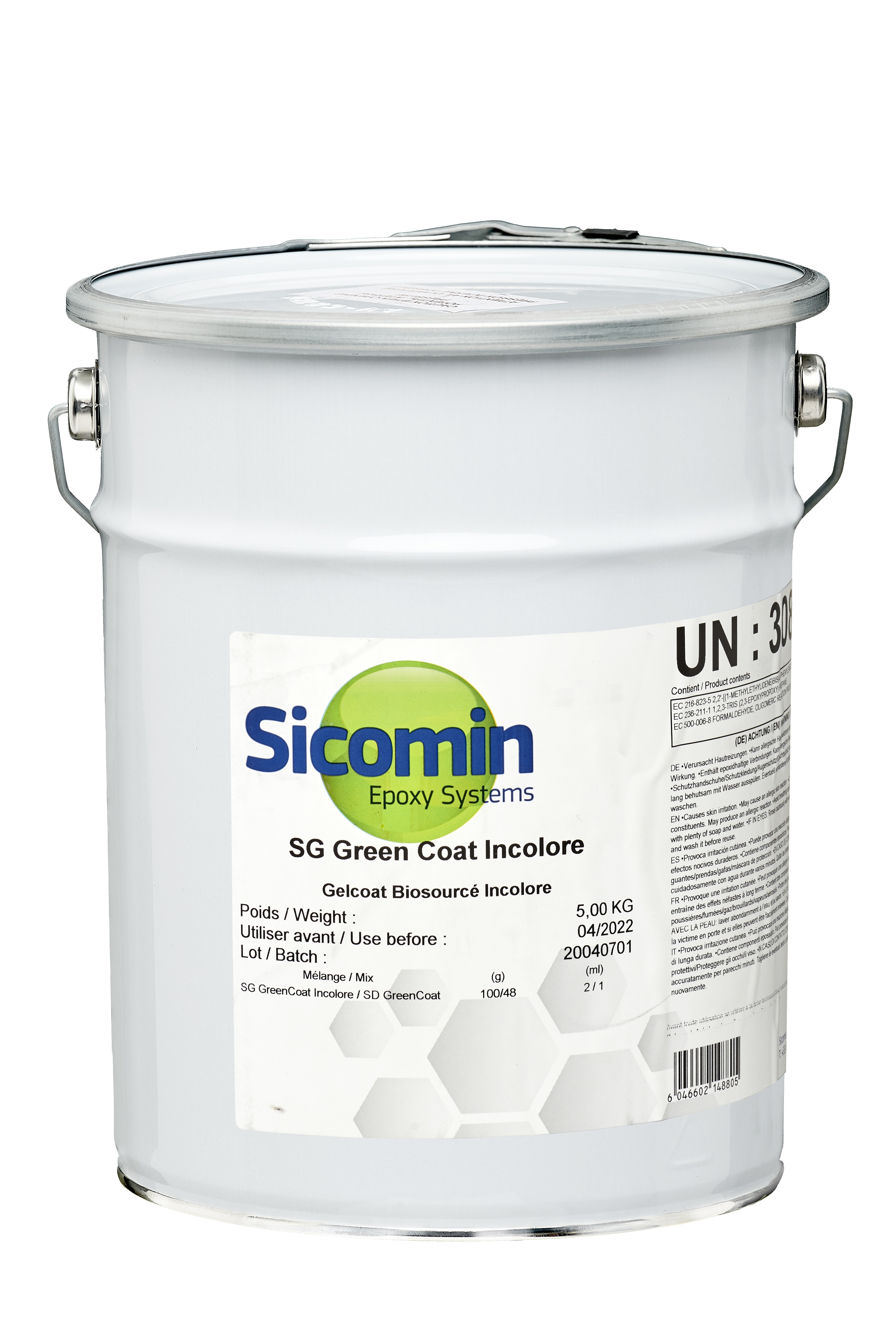 SICOMIN Gelcoat SG GreenCoat Incolore, 5kg; farbloses Gelcoat-Harz