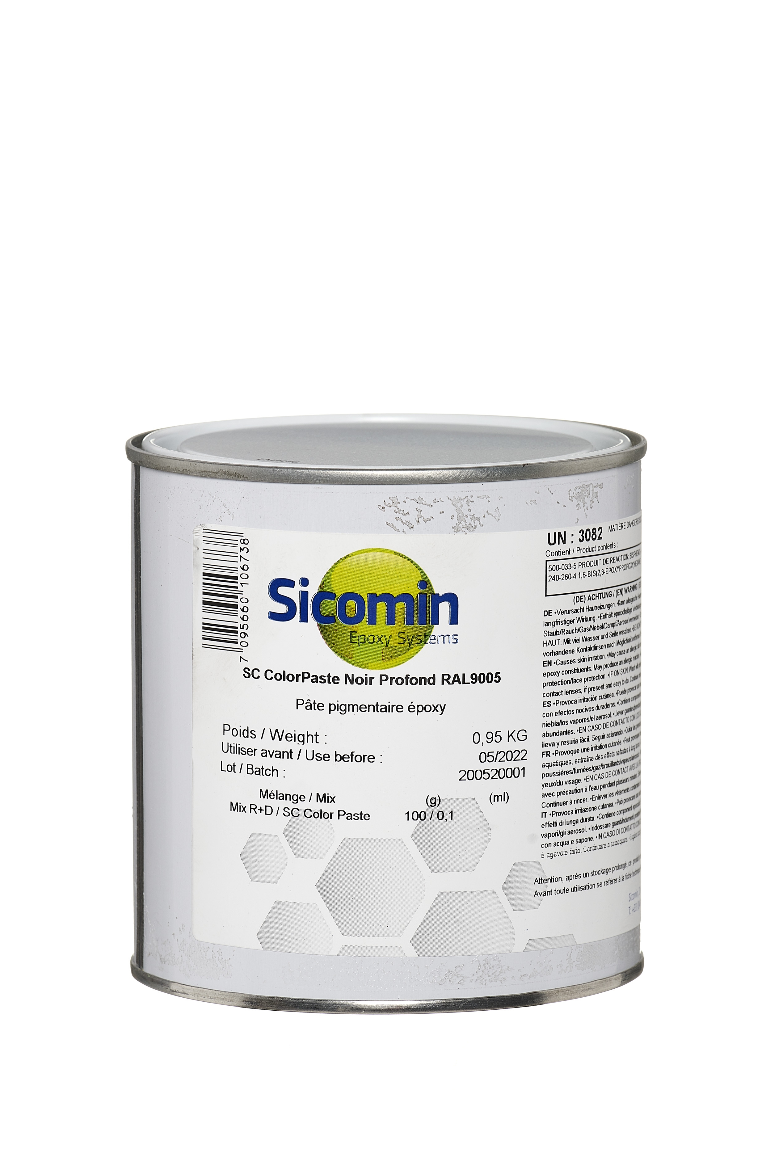 SICOMIN Farbpaste, 0,95kg, RAL9005 tiefschwarz