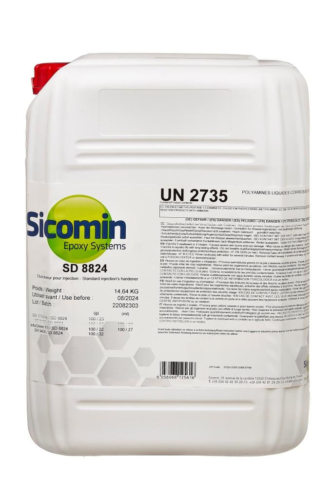 SICOMIN SD8824 Epoxidhärter,, 14,64 kg, Härter für Injektionsharze SR8100