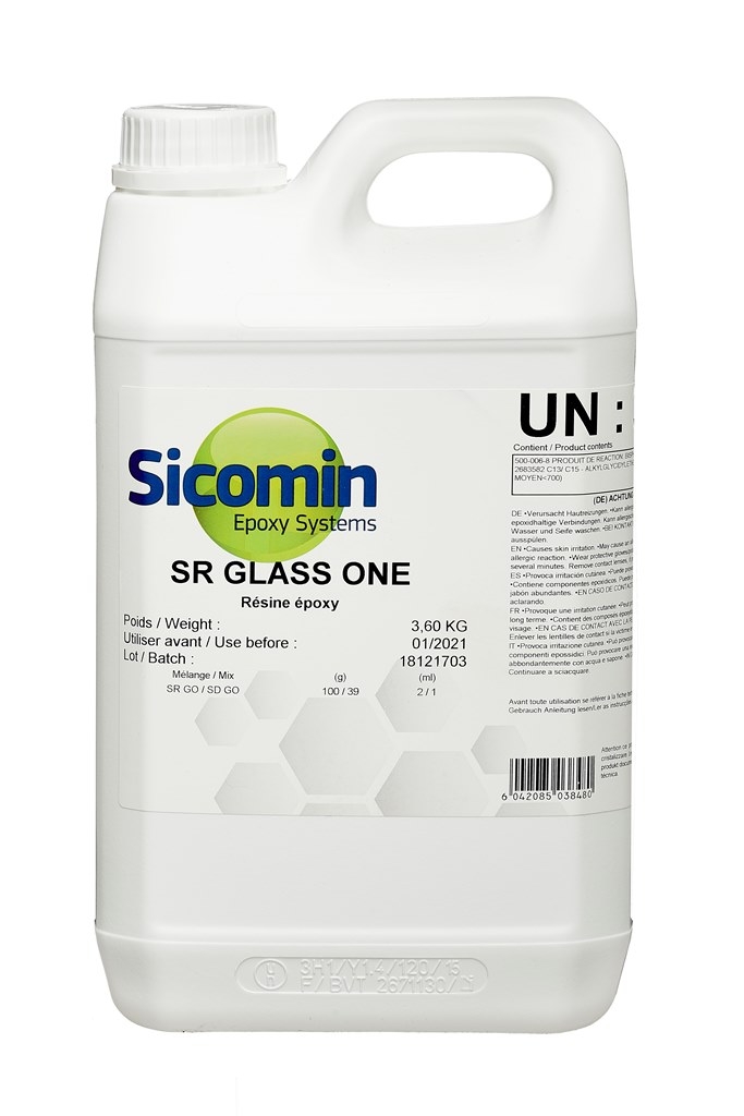 SICOMIN SR Glass One Epoxidharz, 3,6 kg, klares Harzsystem