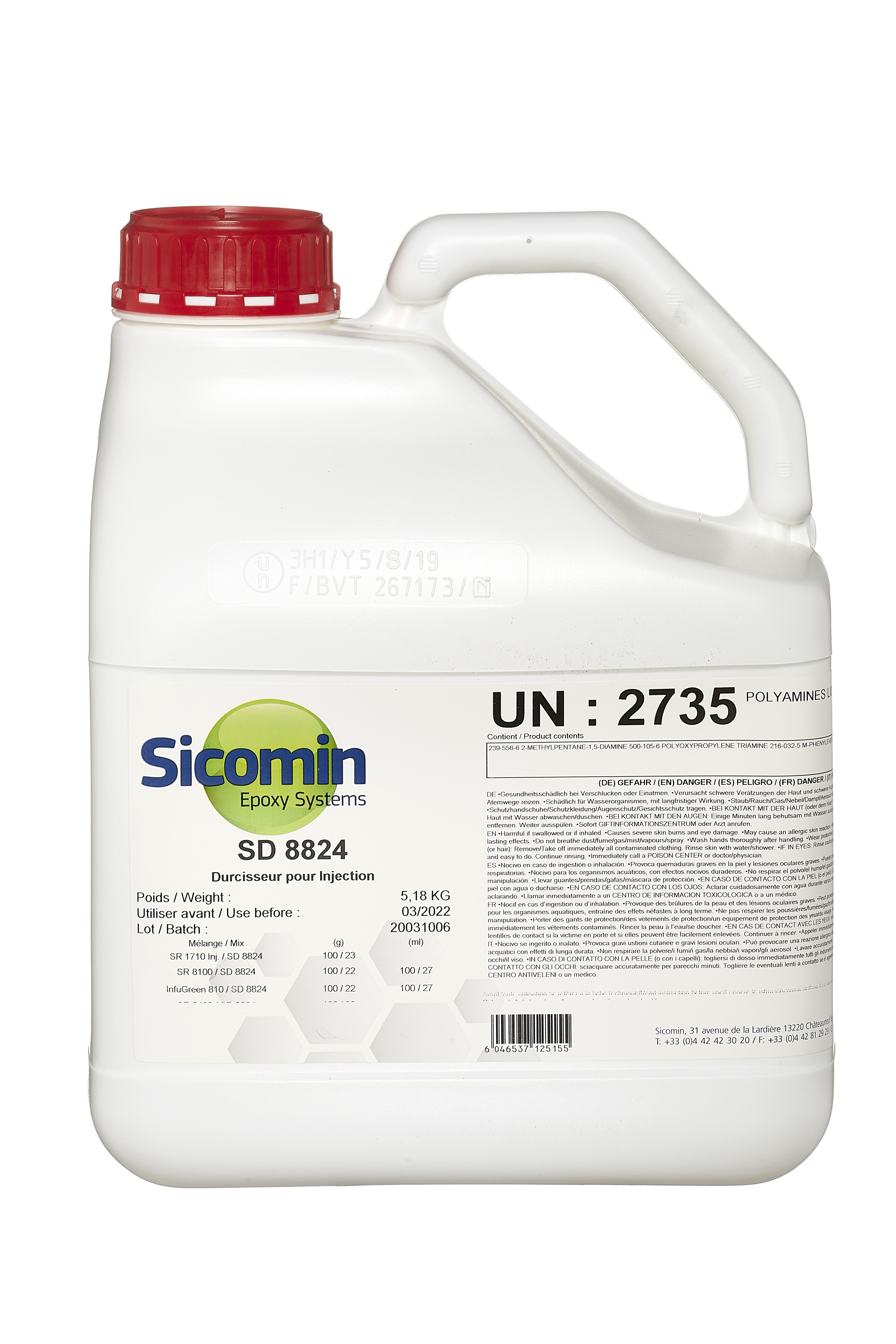 SICOMIN SD8824 Epoxidhärter, 5,18 kg, Härter für Injektionsharze SR1710