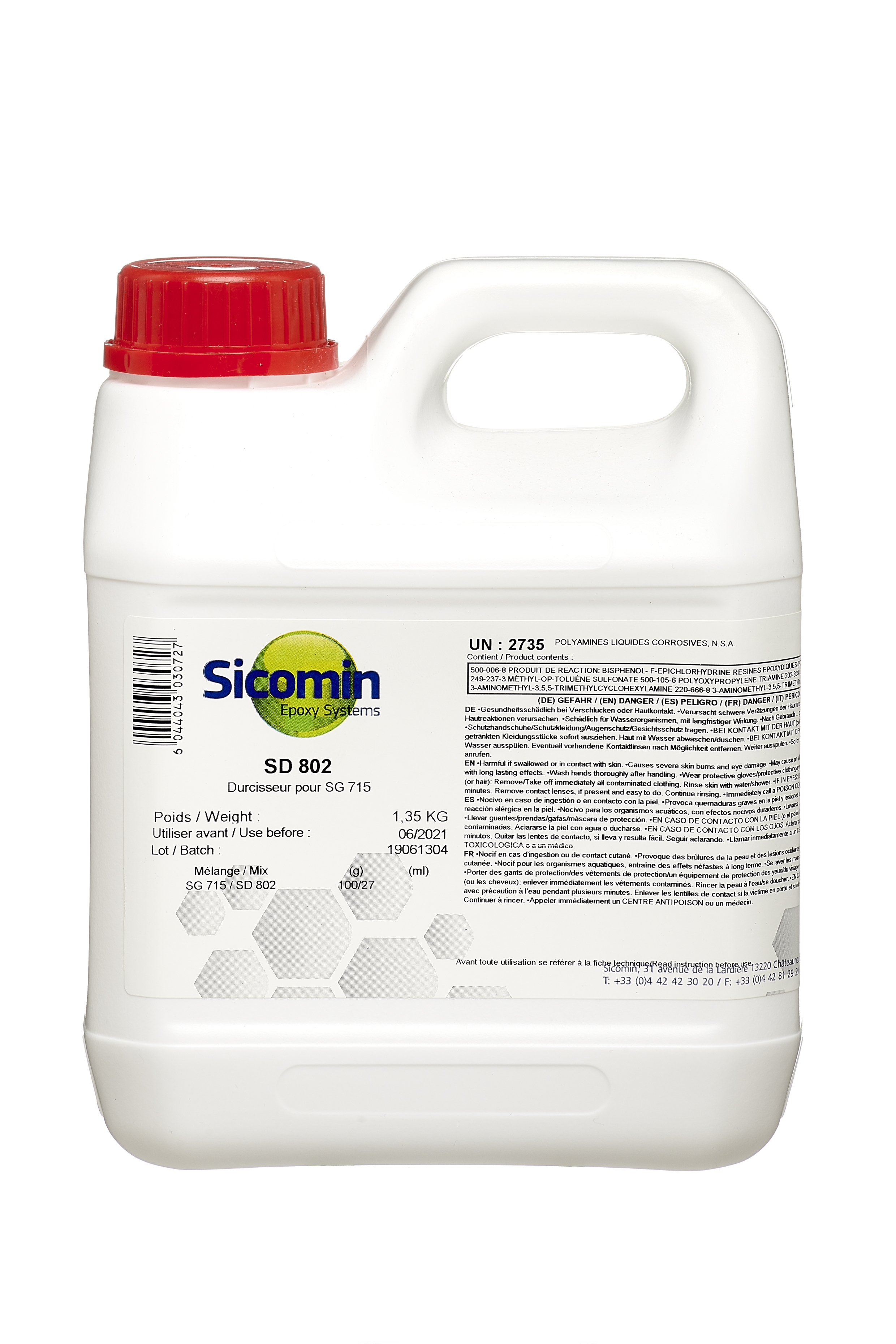 SICOMIN SD 802 Härter für SG 715, 1,35 kg, MVs 100 : 27 nach Gewicht