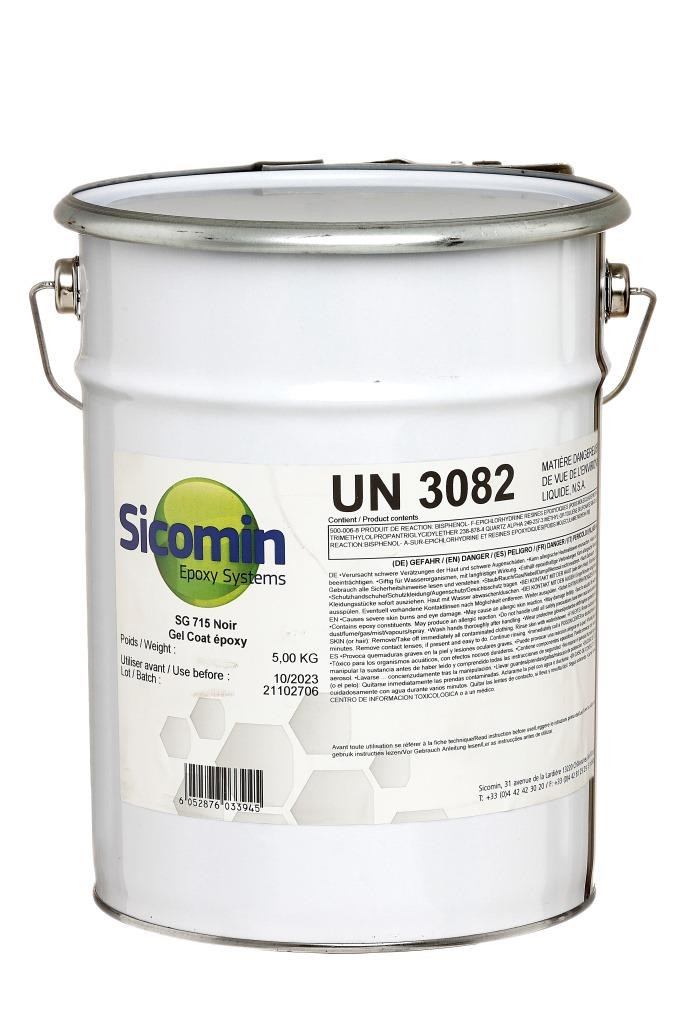SICOMIN SG 715, Epoxy Gelcoat, 5,00 kg, gute UV Stabilität, spritzbar Schwarz