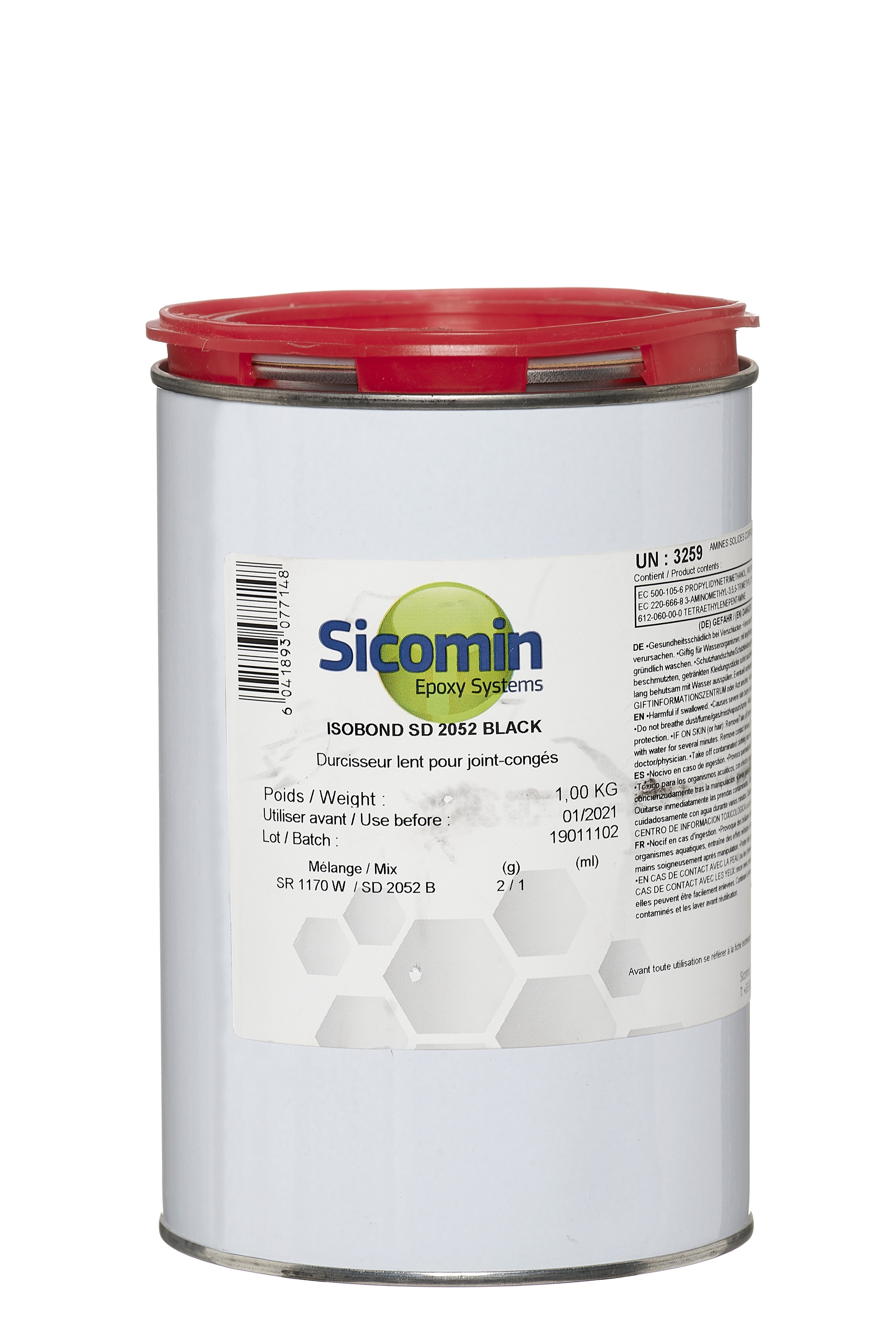 SICOMIN Isobond Härter SD2052, 1 kg, langsamer Härter für SR1170, schwarz
